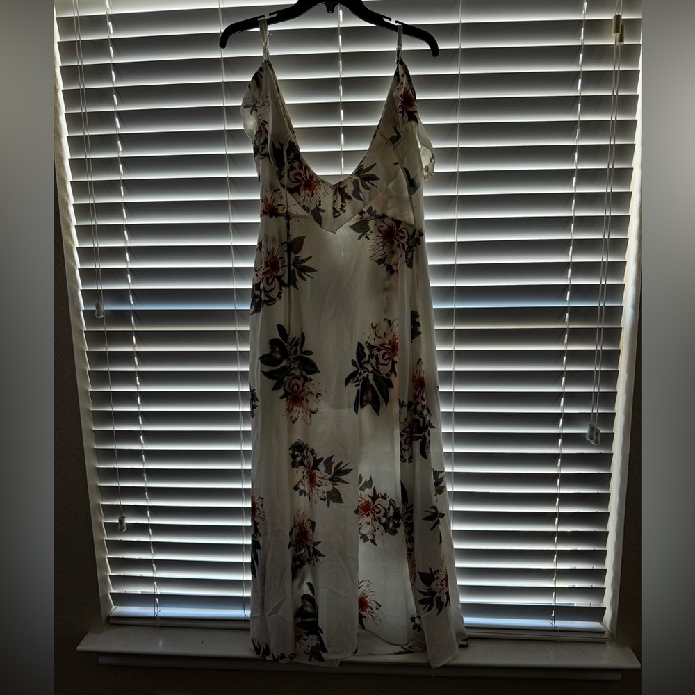 Crossbody floral wrap dress